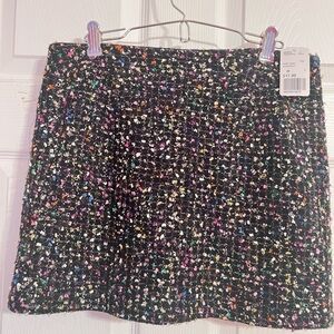 Multicolor Tweed Mini Skirt